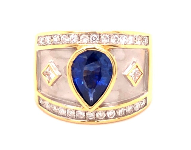 Ceylon Sapphire & Diamond ring R1377